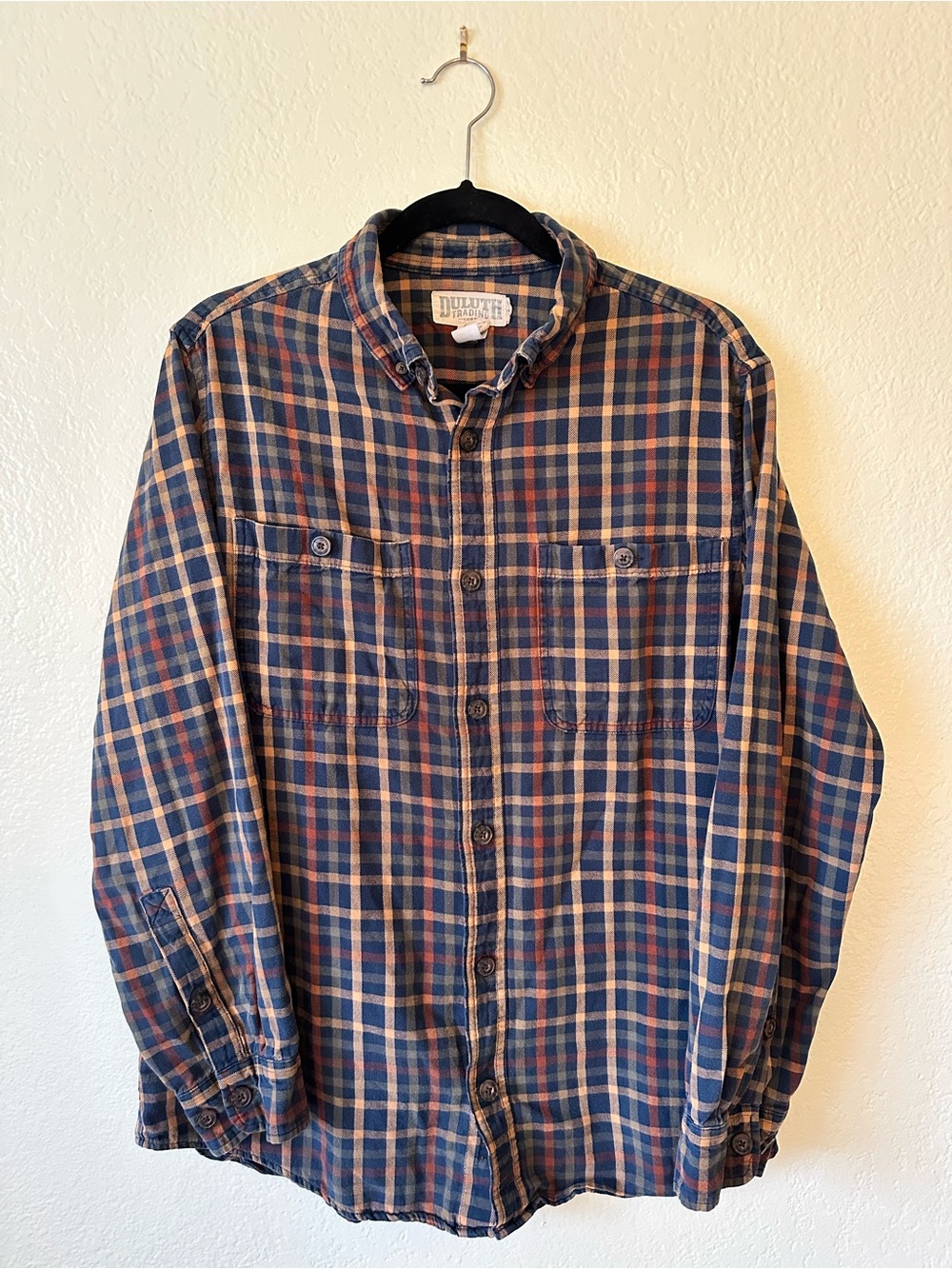 Duluth Trading Co Plaid Button-Down Shirt 100% Cotton